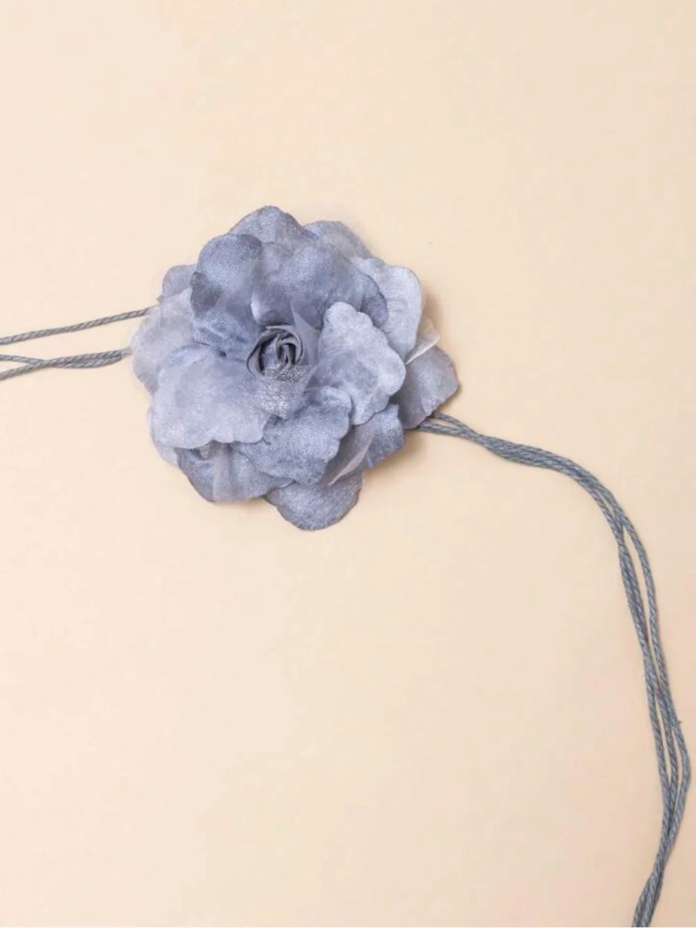 Women's Floral Tie Belt - Gray Flower Waist Accent